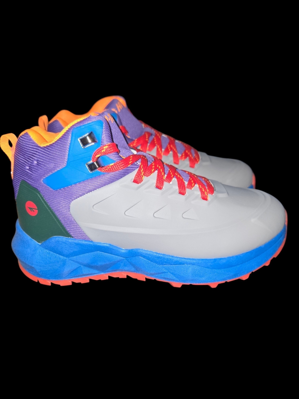 Hi-Tec Kids Gray, Blue, Purple & Orange Athletic Sneakers